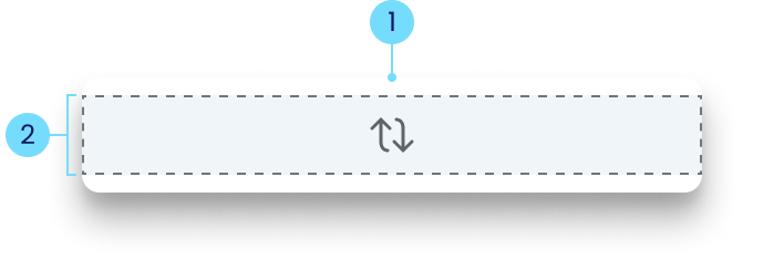 Anatomy diagram numbering two elements of a list item.