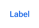 A button with a transparent background and border and blue label text