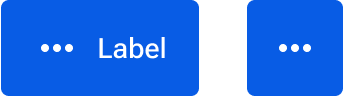 One button includes an icon to the left of label and expands to fit both. A second button includes only an icon and is perfectly square.