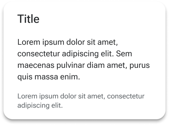 The sample text of the card's title, subtitle, default slot, and footer slot wrap to multiple lines within the card container.