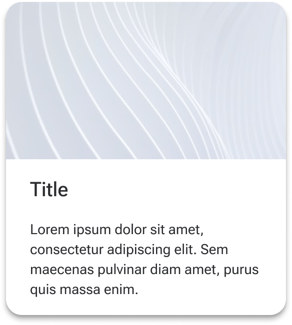 A sample image is positioned above the text of the card and fills to the edges of the card container.