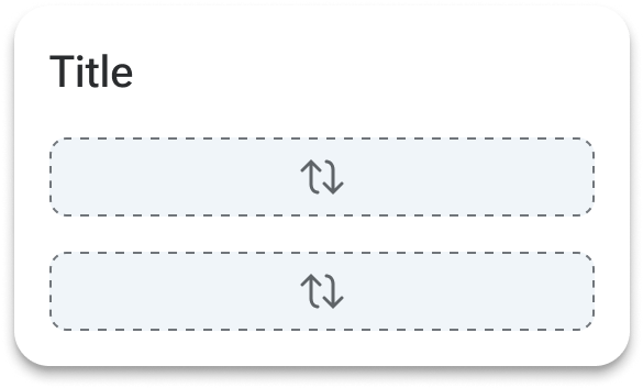 A card with a title and representations of the default and footer slots includes a small amount of spacing on the left and right edges of the card container.