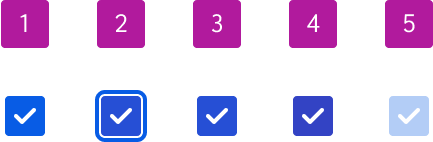 The selected checkbox includes enabled, focus, hover, active, disabled, and pending states.