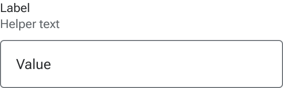 Sample helper text is displayed between the label and the input field.