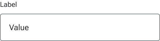 An input includes a label and a field with sample value text. The field has top and bottom padding that is slightly taller than the line-height of the value.