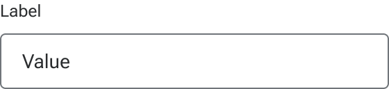 An input includes a label and a field with sample value text. The field has top and bottom padding that is roughly equal to the line-height of the value.