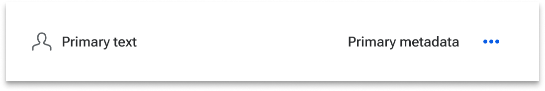 The height of a list item increases to hug multiple types of content including an avatar, primary text, primary metadata stacked on top of secondary metadata, and an icon-only button.