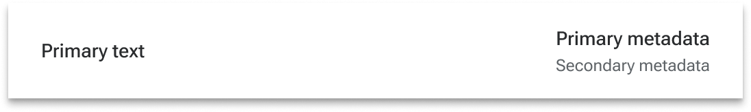 A list item includes a smaller line of supplementary text immediately below a larger line of supplementary text, both right-aligned within the item container.