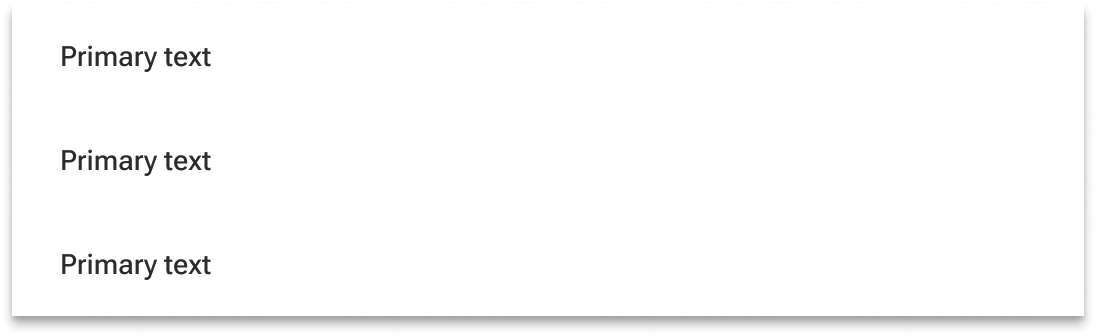 A series of list items include horizontal dividers in between each item. The dividers fill the entire width of each list item.