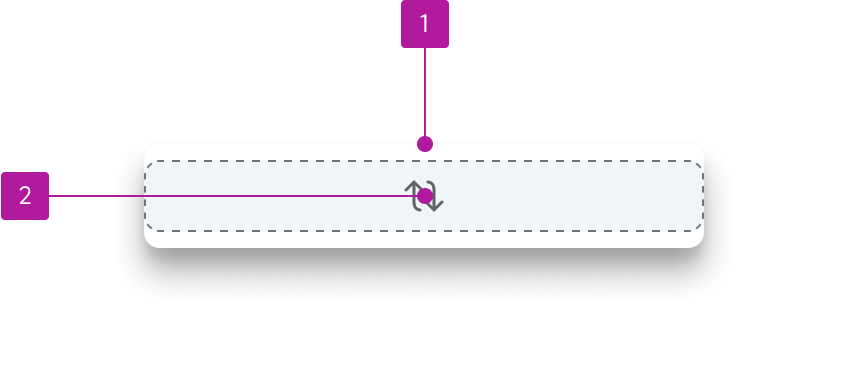 Anatomy diagram numbering two elements of a list item.