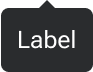 An arrow is positioned along the top edge of a rounded rectangle that includes sample label text. The arrow is horizontally-centered with the label.