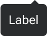 An arrow is positioned along the top edge of a rounded rectangle that includes sample label text. The arrow is inset to align with the right edge of the label.