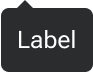 An arrow is positioned along the top edge of a rounded rectangle that includes sample label text. The arrow is inset to align with the left edge of the label.