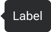 An arrow is positioned along the left edge of a rounded rectangle that includes sample label text. The arrow is vertically-centered with the label.