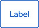A button with a transparent background, blue border, and blue label text