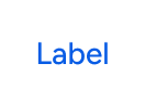 A button with a transparent background and border and blue label text