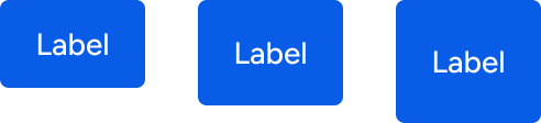 Three button sizes are compared left-to-right: small, medium, and large.