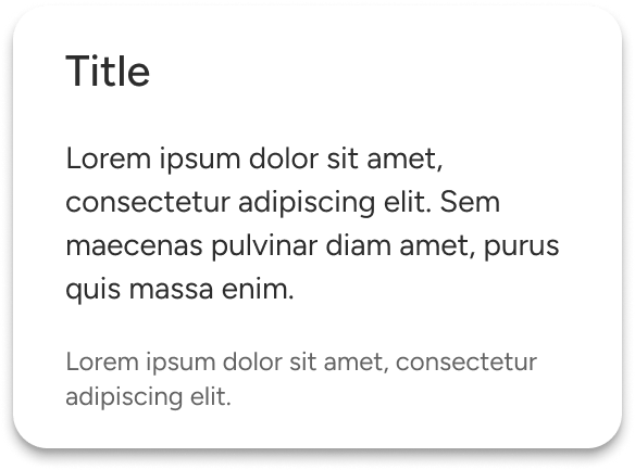 The sample text of the card's title, subtitle, default slot, and footer slot wrap to multiple lines within the card container.