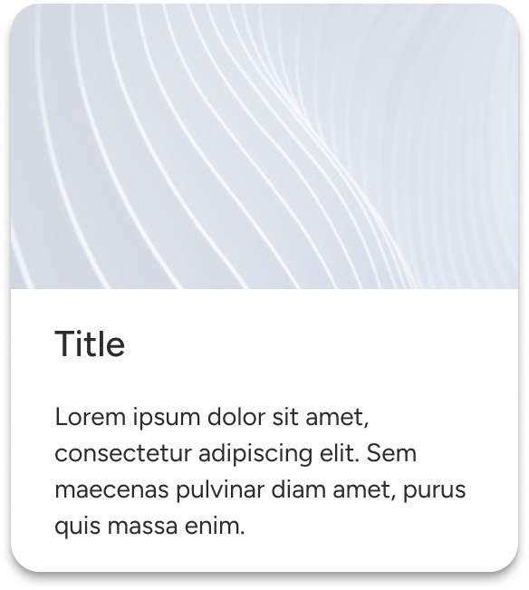 A sample image is positioned above the text of the card and fills to the edges of the card container.