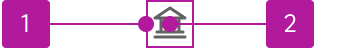 Anatomy diagram numbering two elements of an icon.