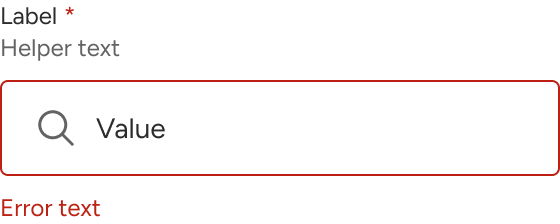A sample of red error text is displayed immediately below the input field.
