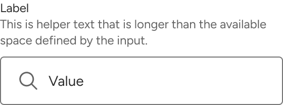 The helper text of the input wraps to a second line when it meets the edge of an implied container around the input.