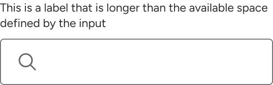 The input label text wraps to a second line when it meets the edge of an implied container around the input.
