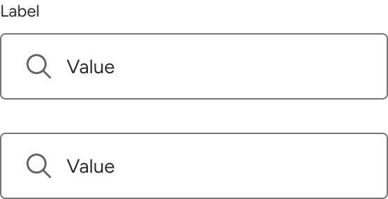 The top input displays a sample label immediately above an input field. The bottom input does not include a label.