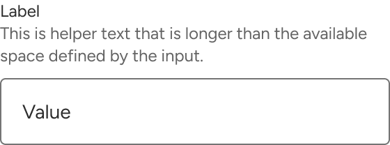 The helper text of the input wraps to a second line when it meets the edge of an implied container around the input.
