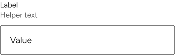 Sample helper text is displayed between the label and the input field.