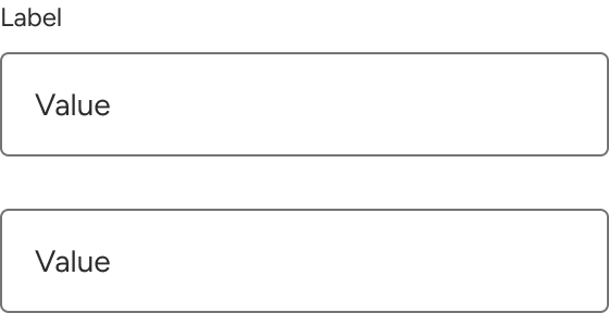The top input displays a sample label immediately above an input field. The bottom input does not include a label.