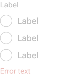 A group of vertically stacked radios is screened back to a semi-transparent appearance to visually convey it is disabled.