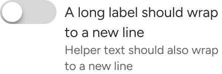An example of a long label and helper text wrapping to a second line