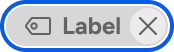 A tag in its focused state