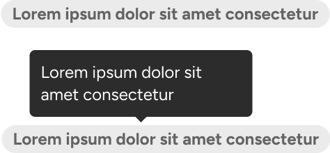 A tag with a truncated label and another instance of the same tag with a tooltip displayed above the label