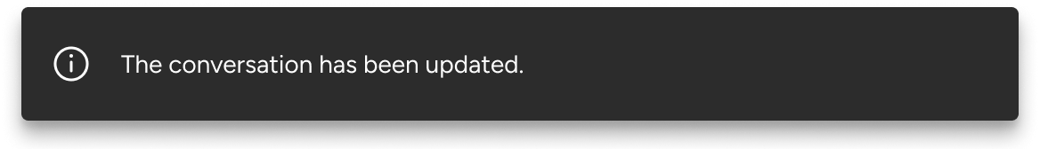 An 'I' within a circle precedes the message 'Servers will be down for maintenance next Sunday' to visually convey its informational nature.