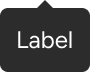 An arrow is positioned along the top edge of a rounded rectangle that includes sample label text. The arrow is horizontally-centered with the label.