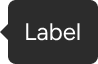 An arrow is positioned along the left edge of a rounded rectangle that includes sample label text. The arrow is vertically-centered with the label.