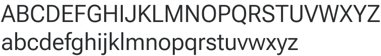 An example of Roboto Flex applied to the upper and lowercase alphabet.